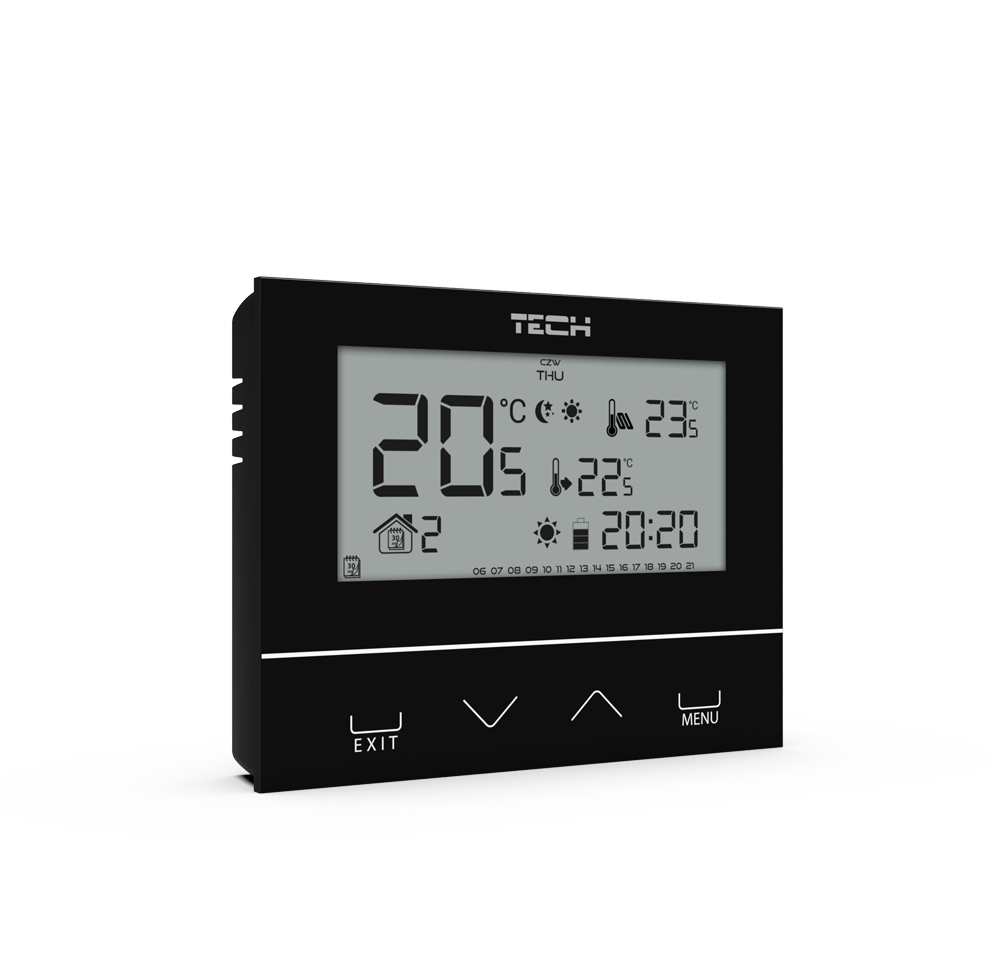 Demo Przewodowy  dwustanowy regulator pokojowy czarny ST-292v3 Tech sterowniki