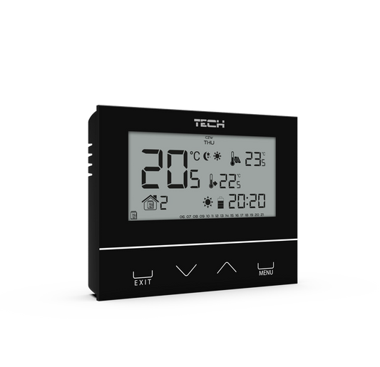 Demo Przewodowy  dwustanowy regulator pokojowy czarny ST-292v3 Tech sterowniki