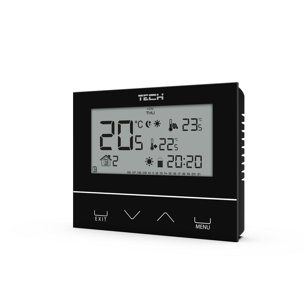 Demo Przewodowy  dwustanowy regulator pokojowy czarny ST-292v3 Tech sterowniki