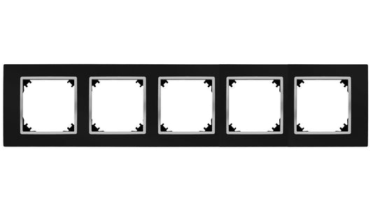 VESTRA ramka pięciokrotna IP20 czarny/chrom 3875-46