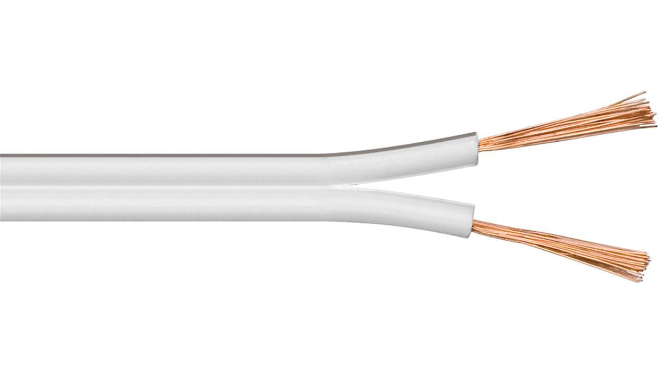 Kabel głośnikowy biały CCA - Długość kabla 25 m