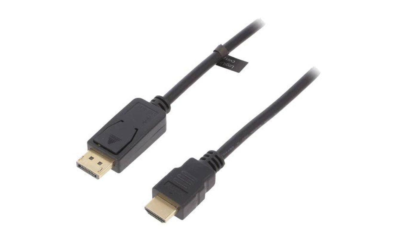 Kabel DisplayPort 1.2 DisplayPort wtyk,HDMI wtyk 1m czarny CV0126