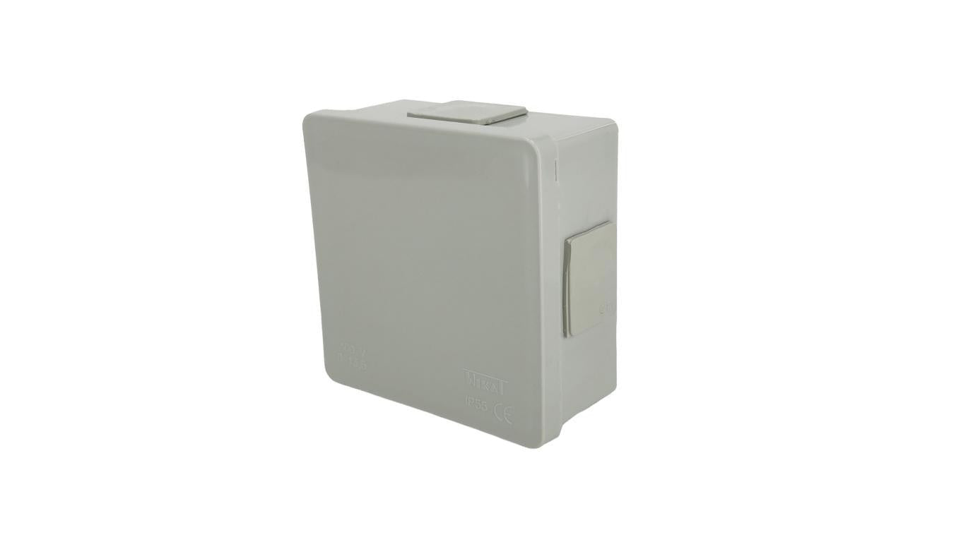 Puszka hermetyczna natynkowa 86x86x40mm 4-wlotowa, z dławikami gumowymi, IP55 zamknięcie na klik szara EDO