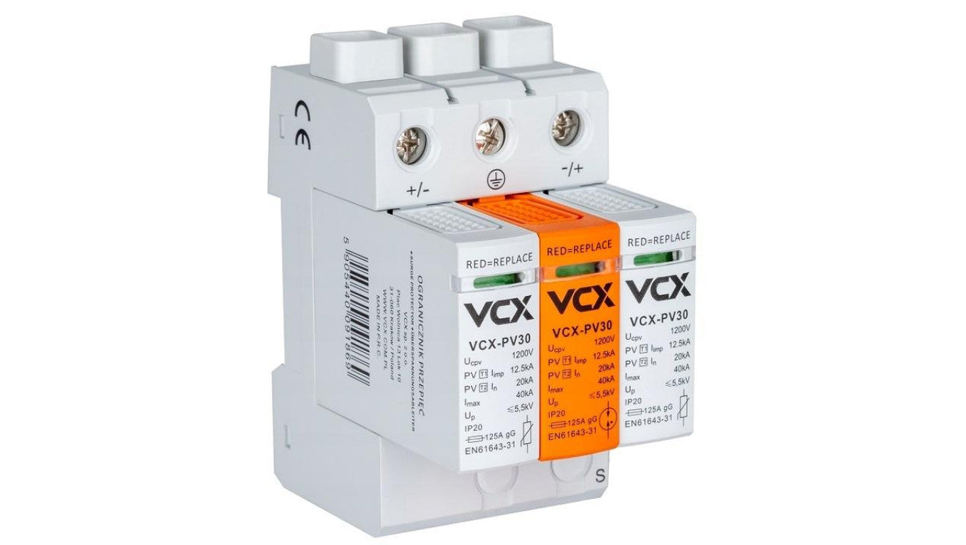 Ogranicznik przepięć T1+T2 B+C 3P 1200V DC 12,5kA PV30 ochronnik fotowoltaiczny