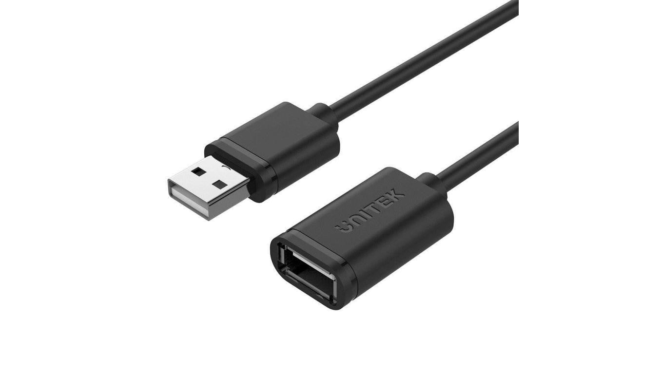 UNITEK PRZEDŁUŻACZ USB 2.0, AM-AF, 2M, Y-C450GBK