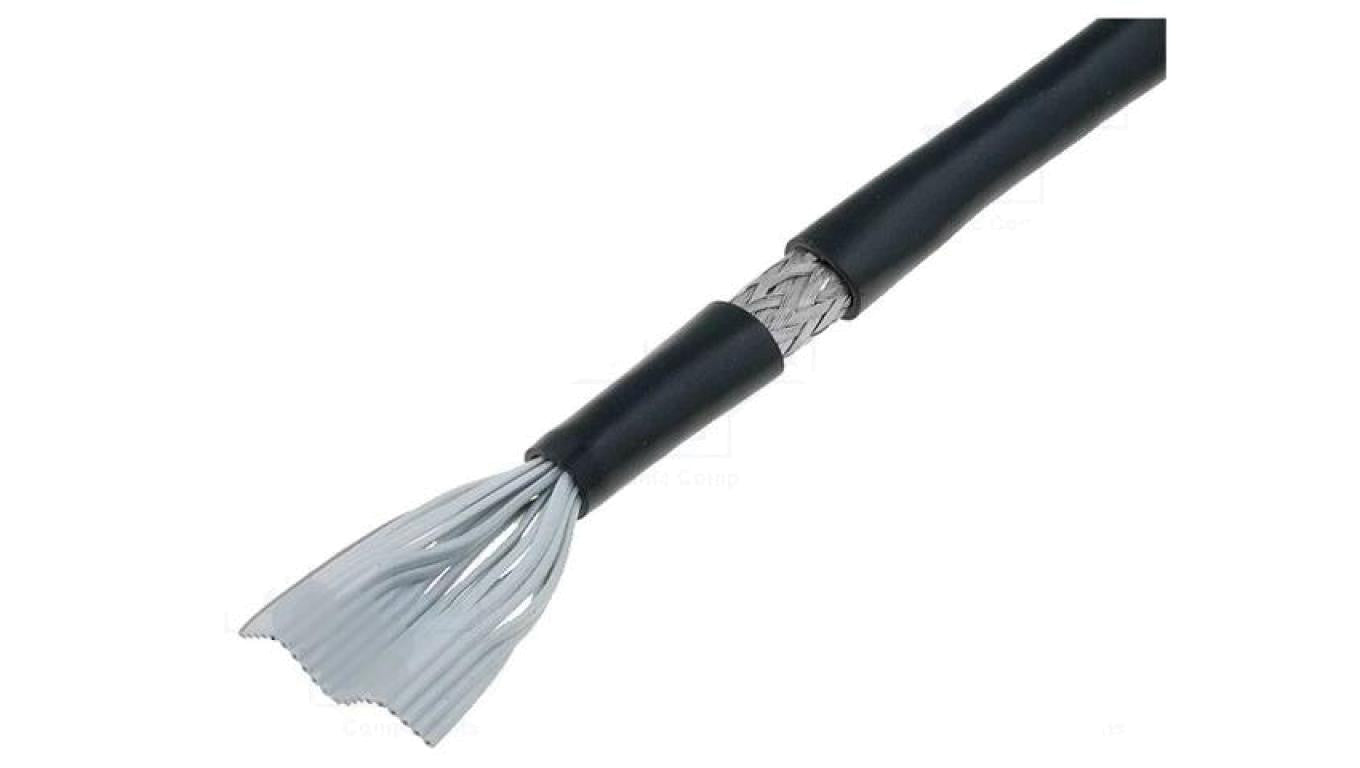 Przewód: wstążkowy okrągły 1,27mm linka Cu PVC czarny 30,5m 3659/14SF (100FT)