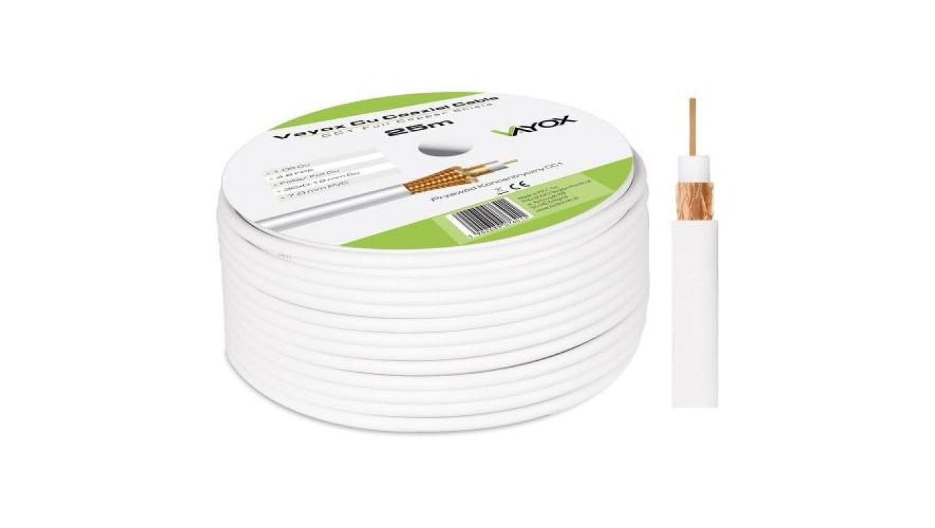 Przewód koncentryczny 1.02 Cu + 32x0.12mm Cu CC1 Vayox 25m