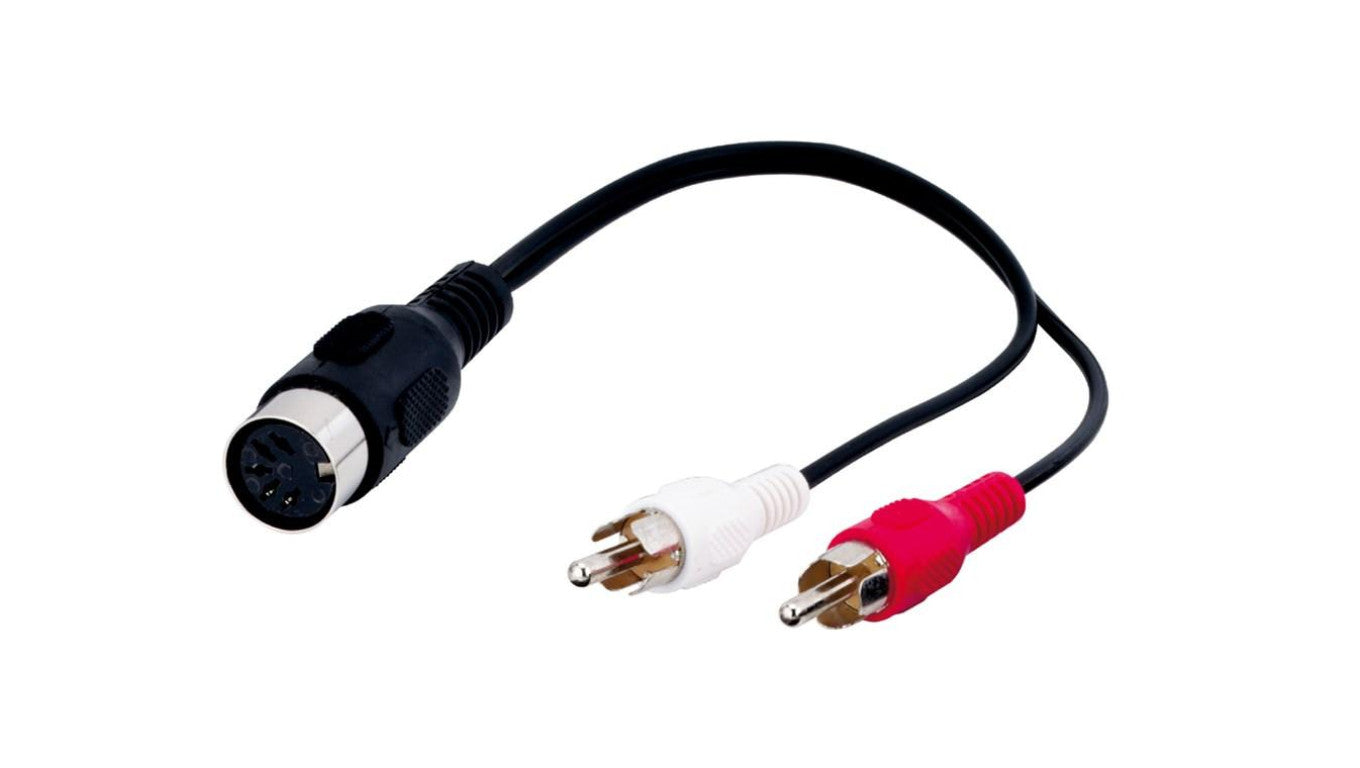 Kabel adaptera audio, gniazdo DIN na wtyk cinch stereo - Długość kabla 0.2 m