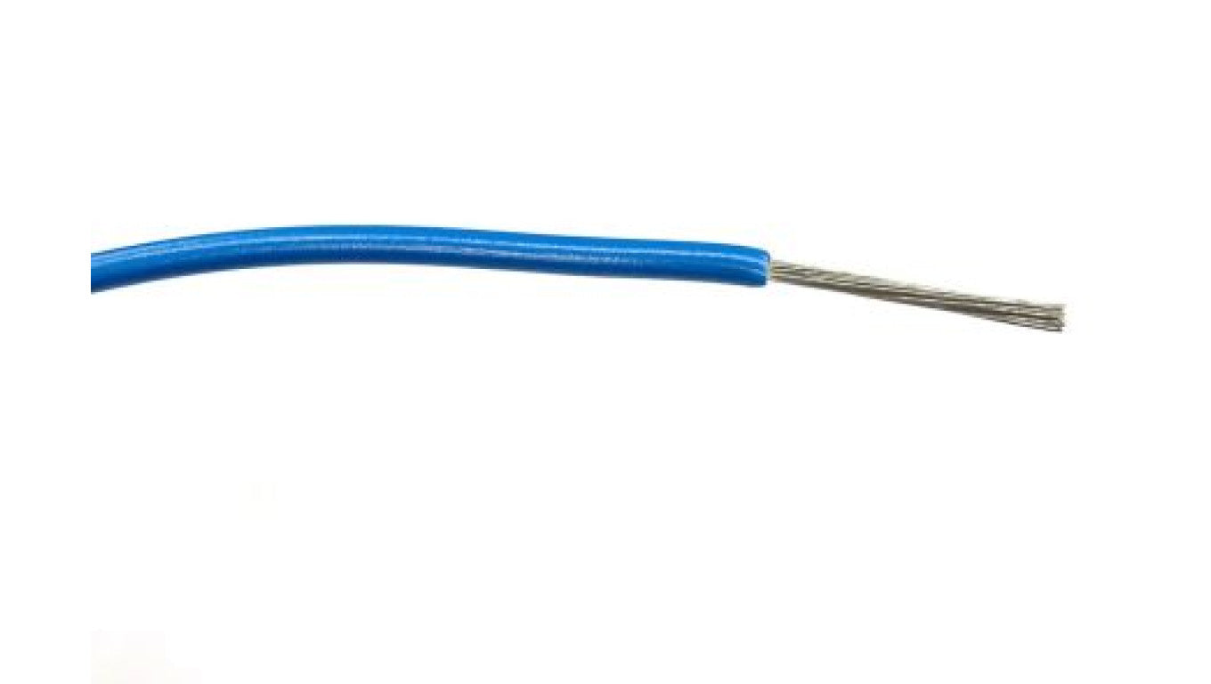 Przewód jednożyłowy linkowy, 1 mm², 32/0,2 mm, 24 AWG, PVC, 1,5 kV AC, Niebieski, dł. 500m, RS PRO