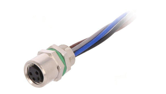 Złącze M8 żeńskie PIN: 5 30V IP67 na panel,nakrętka od tyłu PXMBNI08FPF05BFL001