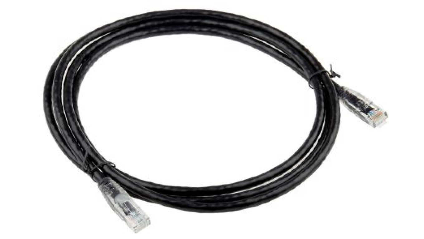 Kabel kategorii 6, Czarny, Wtyk RJ45/męski RJ45dł.: 2m, mat. koszulki: PVC