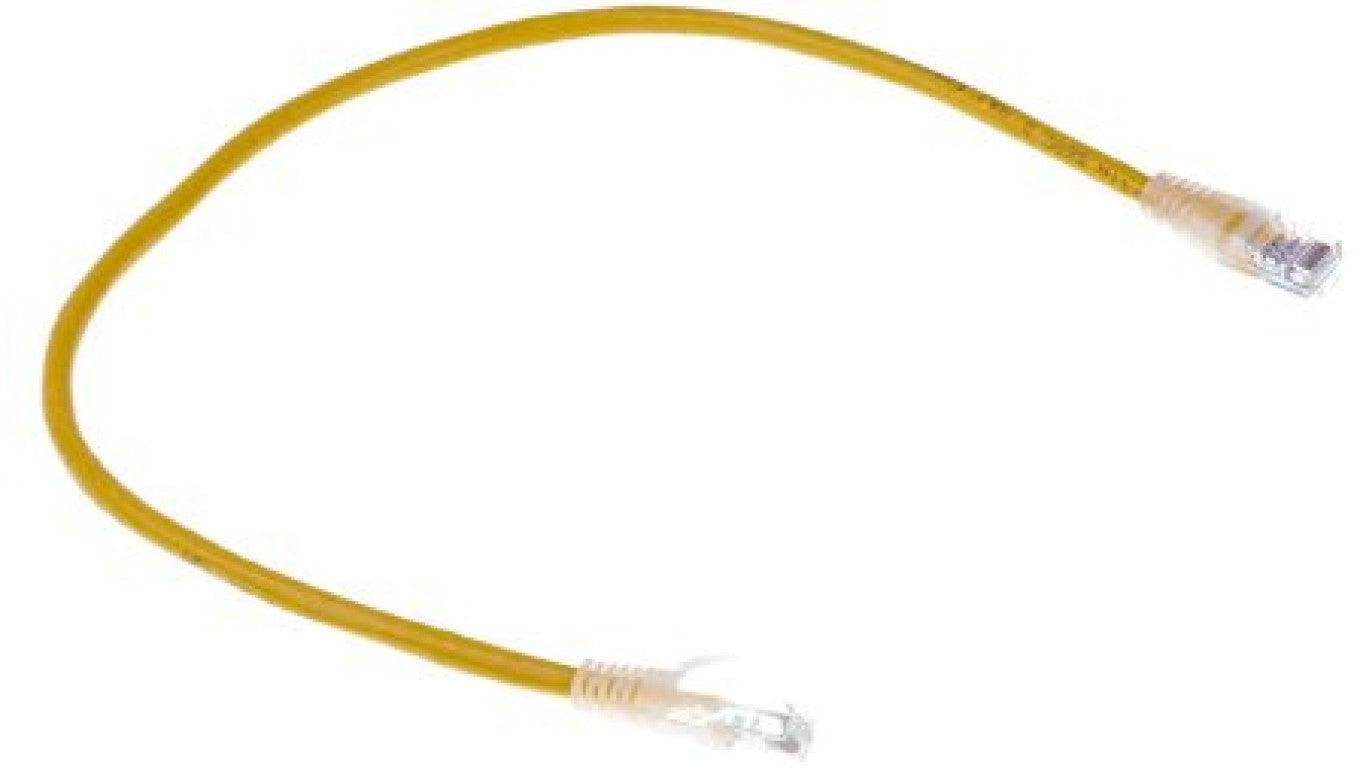 Kabel kat. 5e U/UTP Żółty 500mm