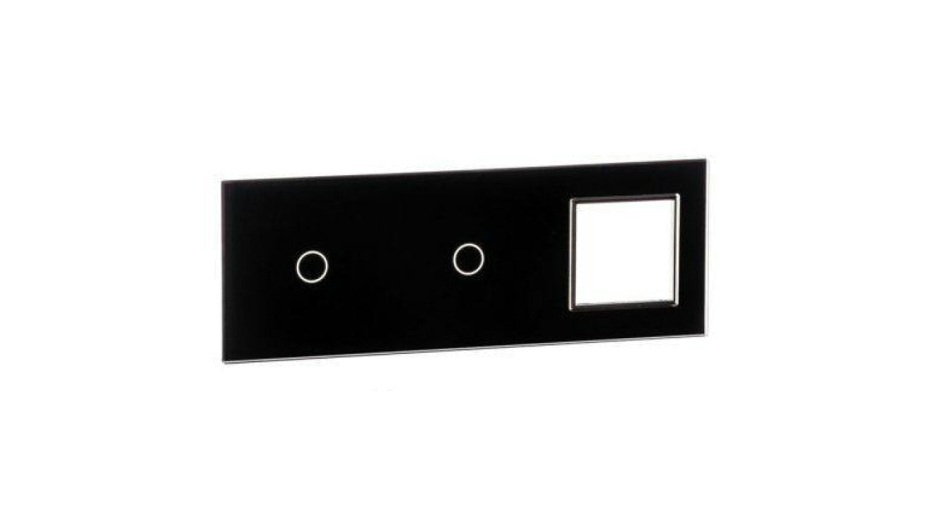 Livolo CZARNY PANEL SZKLANY 1+1+ MIEJSCE NA GNIAZDO 7011G-62