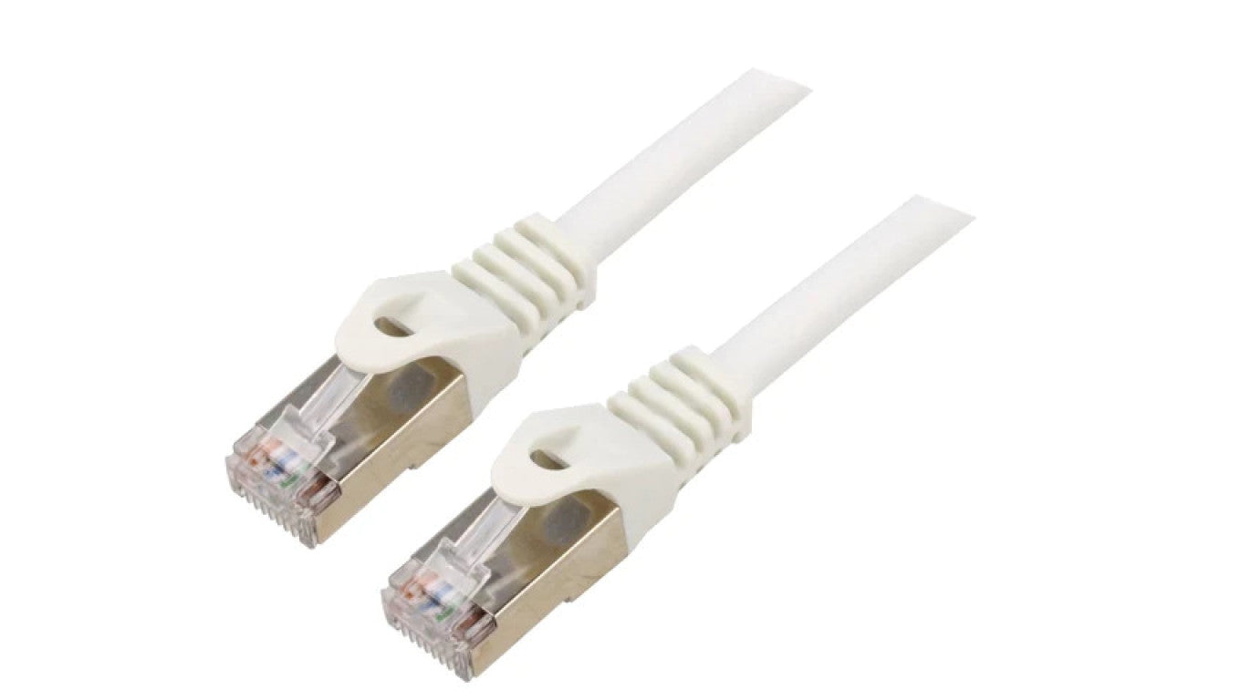 Patch cord S/FTP 6a drut Cu LSZH biały 10m 27AWG Cablexpert PP6A-LSZHCU-W-10M
