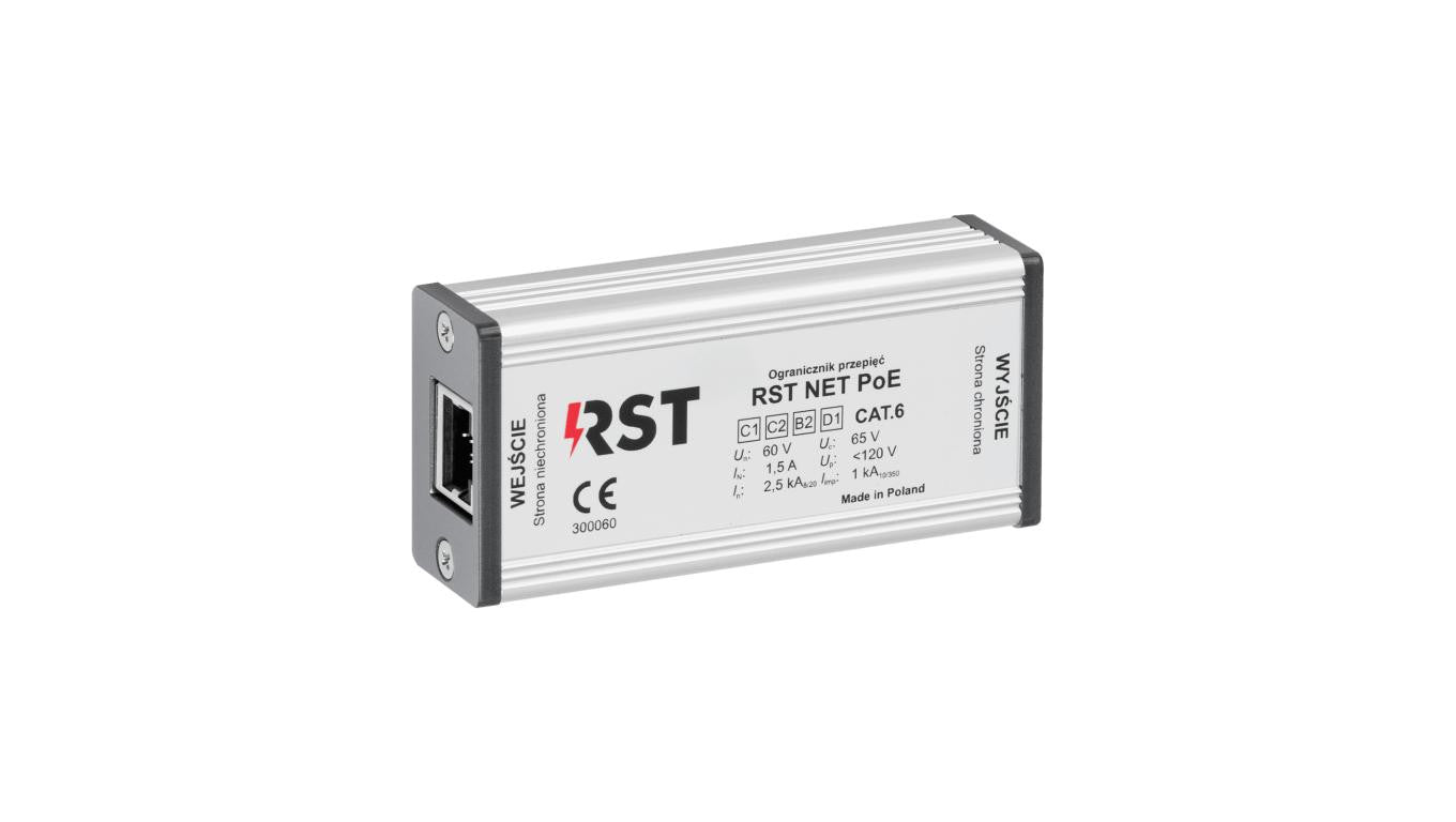 Ogranicznik przepięć do ochrony sieci LAN 1Gb, RST NET PoE 300 060