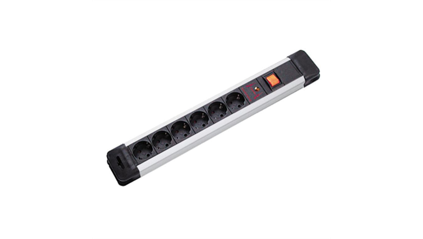BACHMANN CONNECTUS gniazdo 6x z uziemieniem, pełna ochrona urządzenia, z wyłącznikiem, 2 m