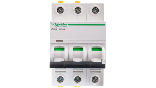 Wyłącznik nadprądowy 3P B 20A 6kA AC iC60N-B20-3 Acti9 A9F03320