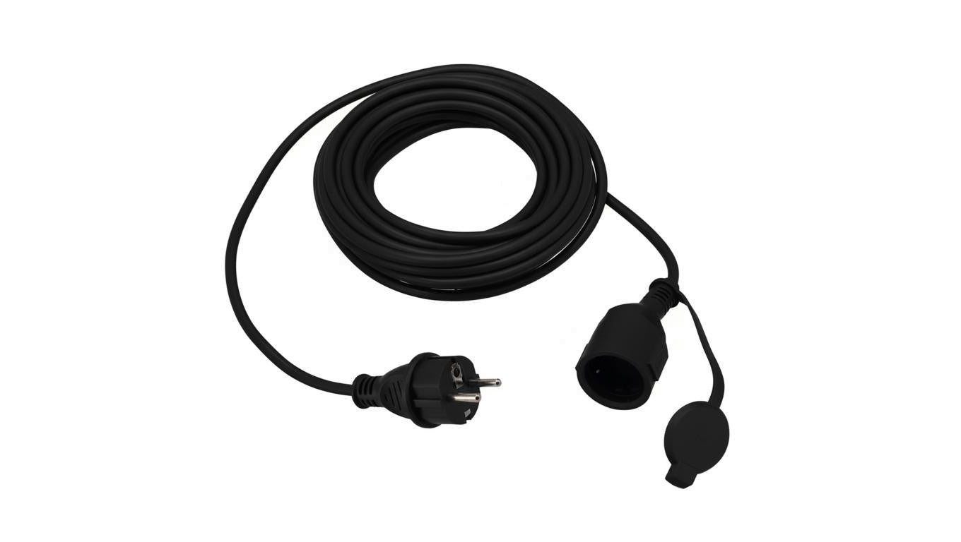 Przedłużacz ogrodowy czarny 25m (3X1,5mm) IP44, gniazdo Schuko HOROZ ELECTRIC