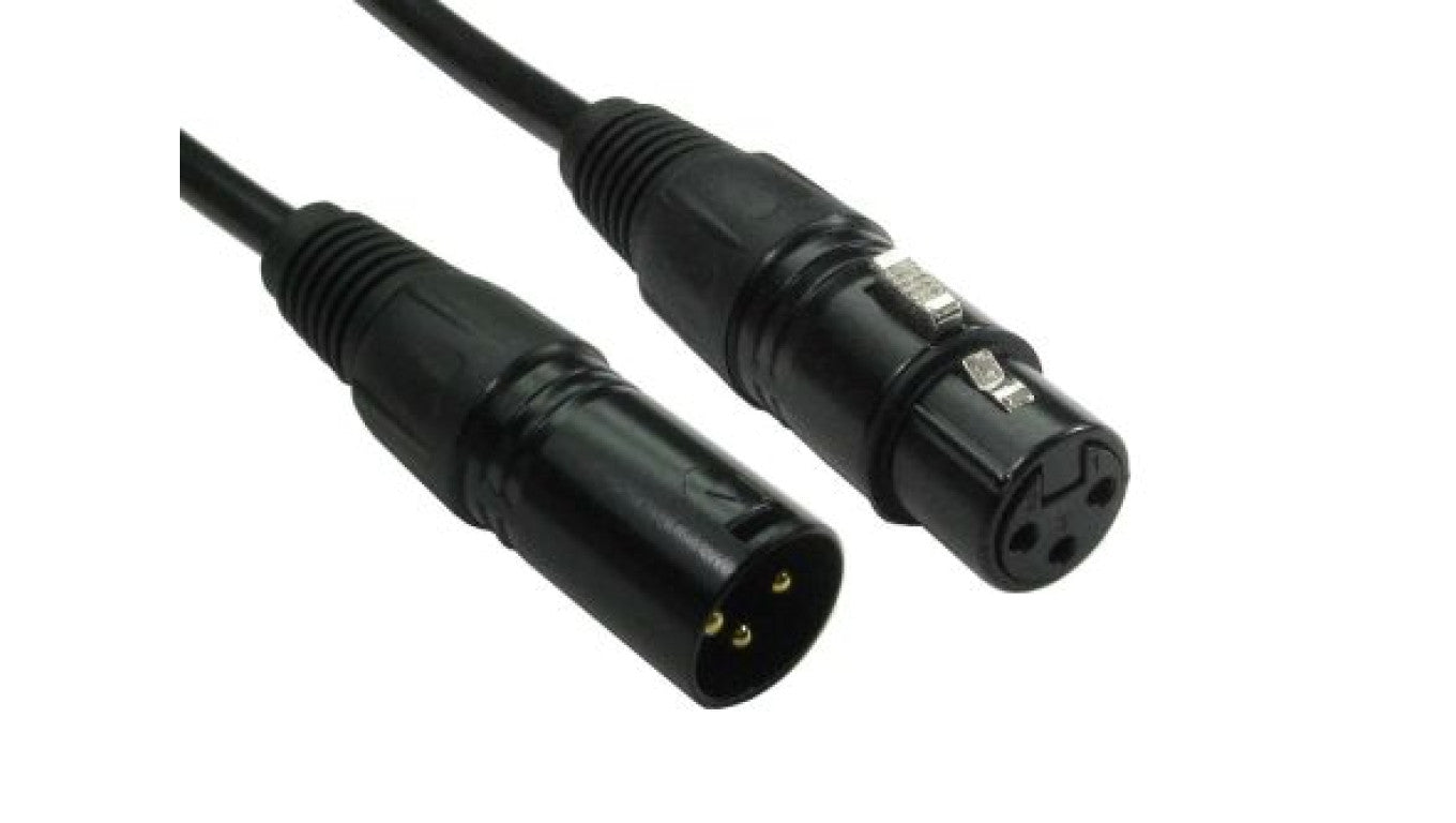 Zespół kablowy XLR, 20m, złącze A: Wtyk żeński XLR, złącze B: XLR męskie, Czarny