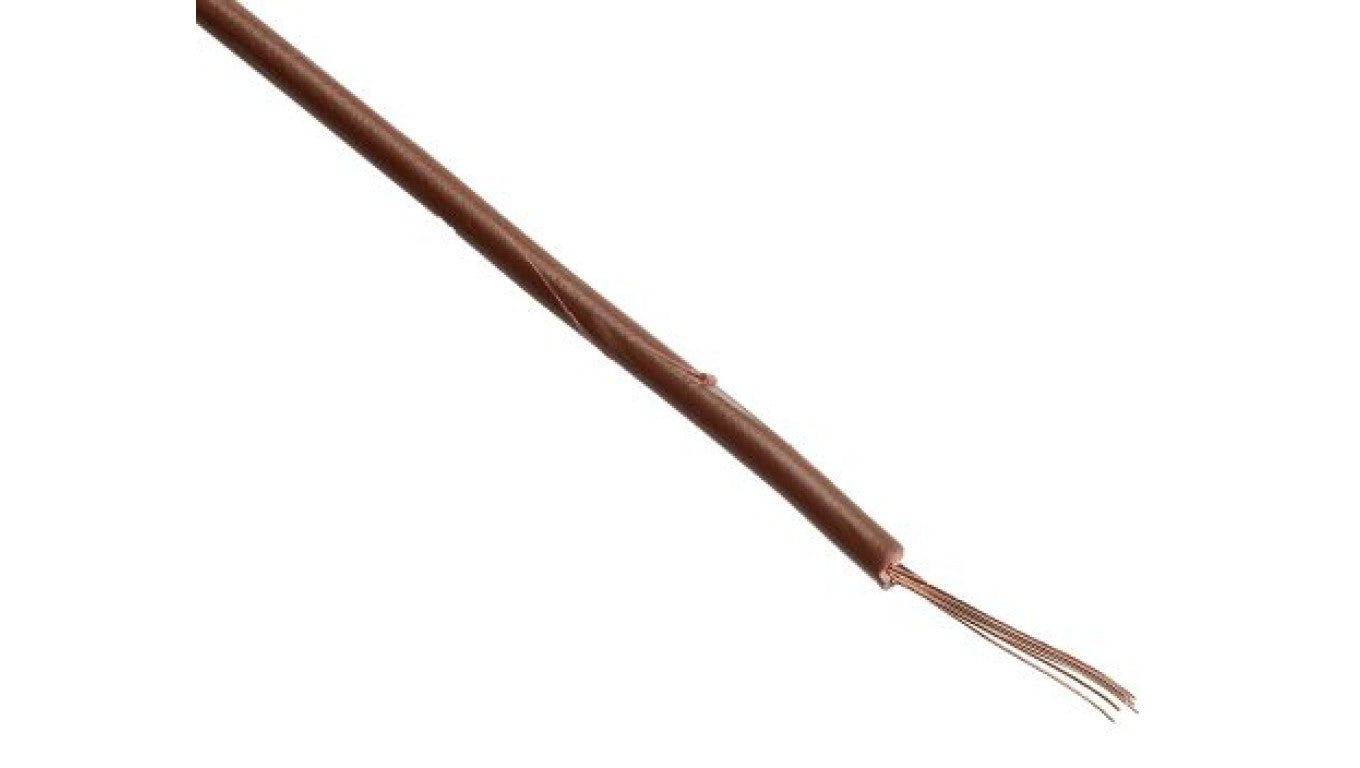 Przewód jednożyłowy linkowy, 2491X, 0,75 mm², 24/0,2 mm, 18 AWG, PVC, 500 V, Brązowy, dł. 100m, RS PRO