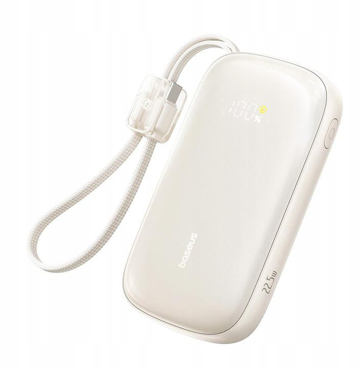 Powerbank Baseus EnerFill FC21 20000 mAh 22,5 W USB-A USB-C beżowy z odłączanym kablem Lightning