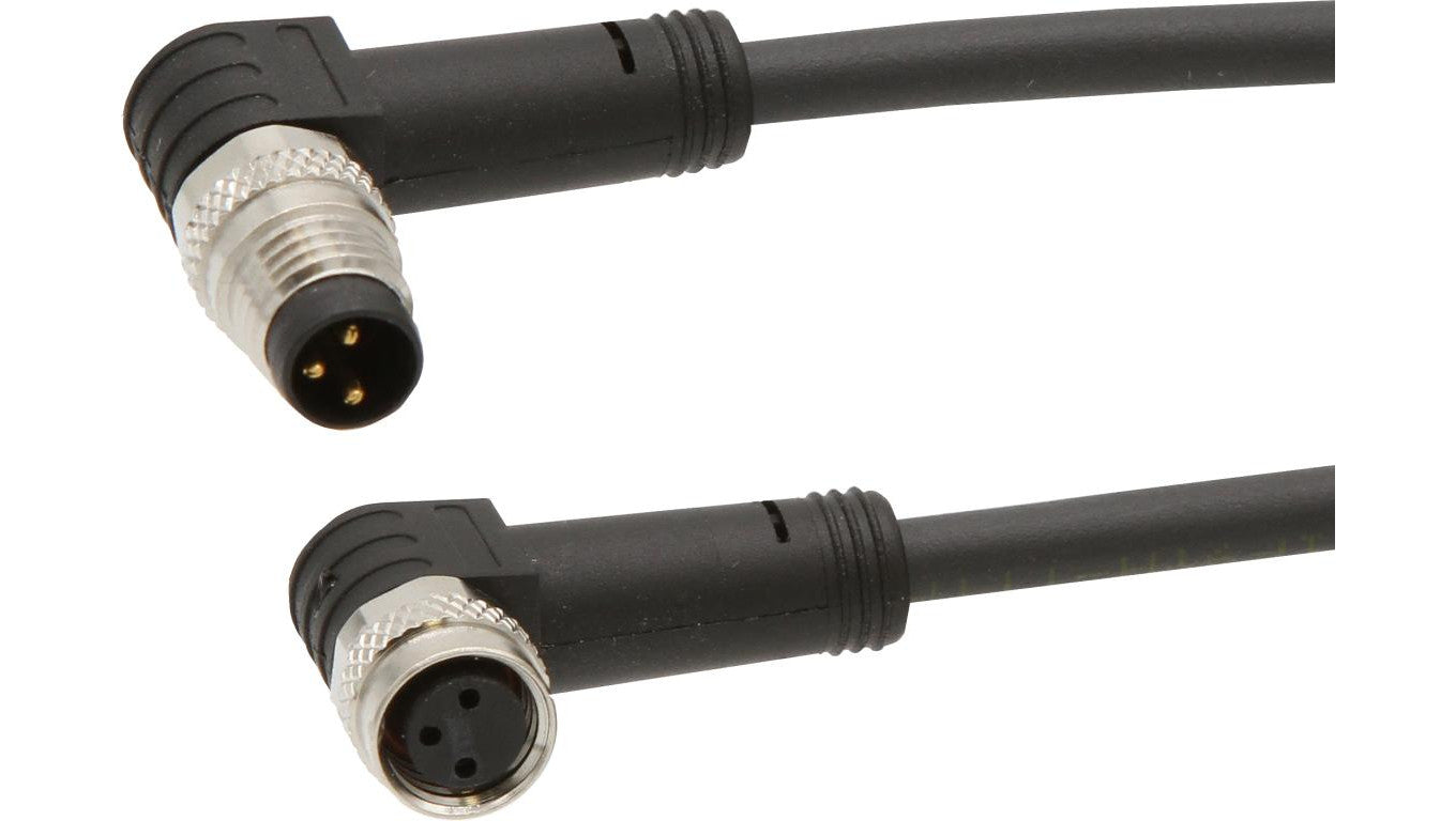 Kabel połączeniowy, 0,3 m, gniazdo M8 3-stykowe kątowe, wtyczka M8 3-stykowa kątowa, 3x0,34 mm², PUR (poliuretan) VK03C969