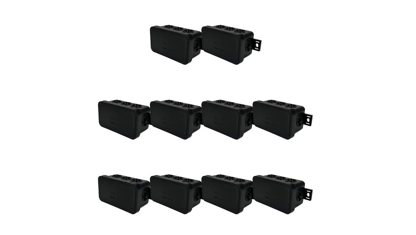 Puszka hermetyczna natynkowa elastyczna 80x45x41mm 8-wlotowa, zamknięcie na klik IP54 czarna EDO 10szt