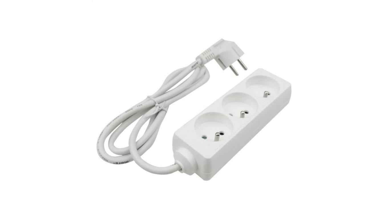 Przedłużacz 3 gniazda 1.5m z/u 3x1.0mm2 BIAŁY