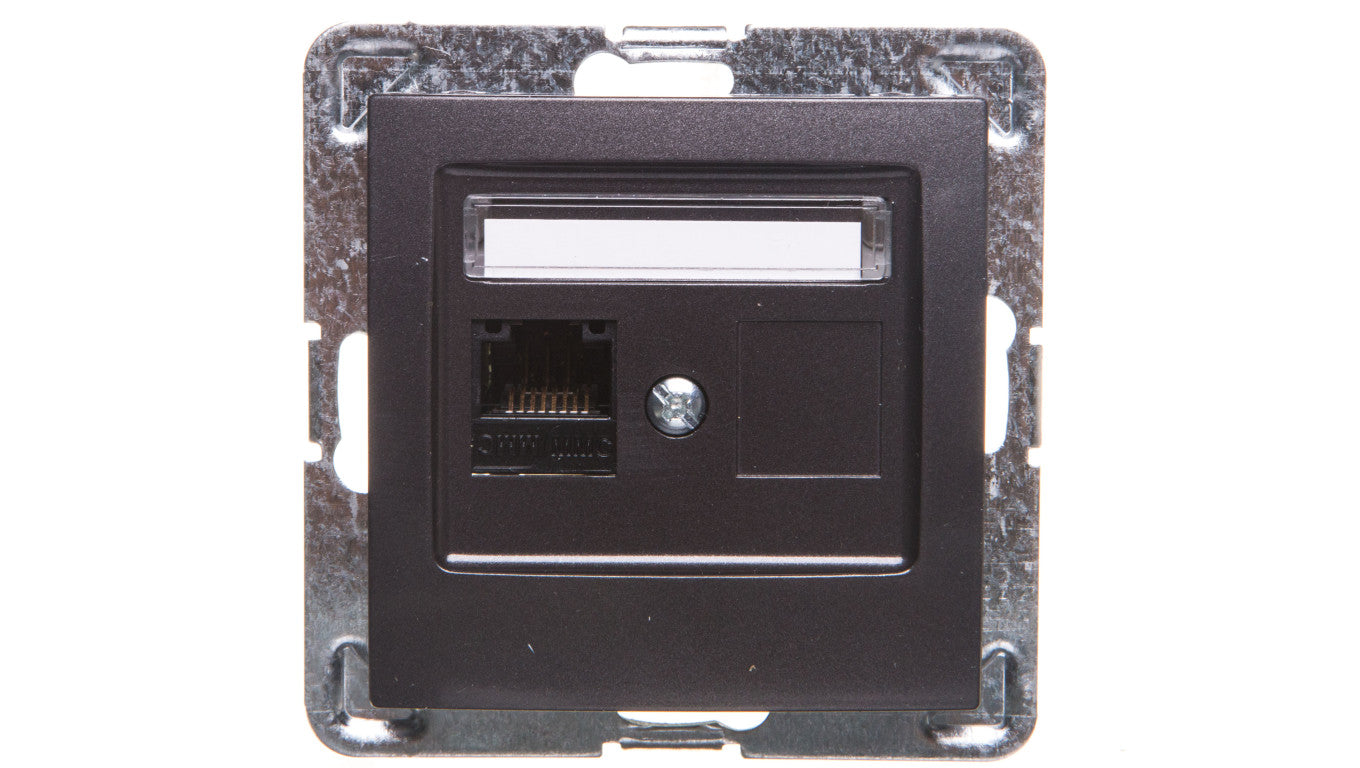 IMPRESJA Gniazdo komputerowe pojedyncze RJ45 kat.5e MMC antracyt GPK-1Y/K/m/50