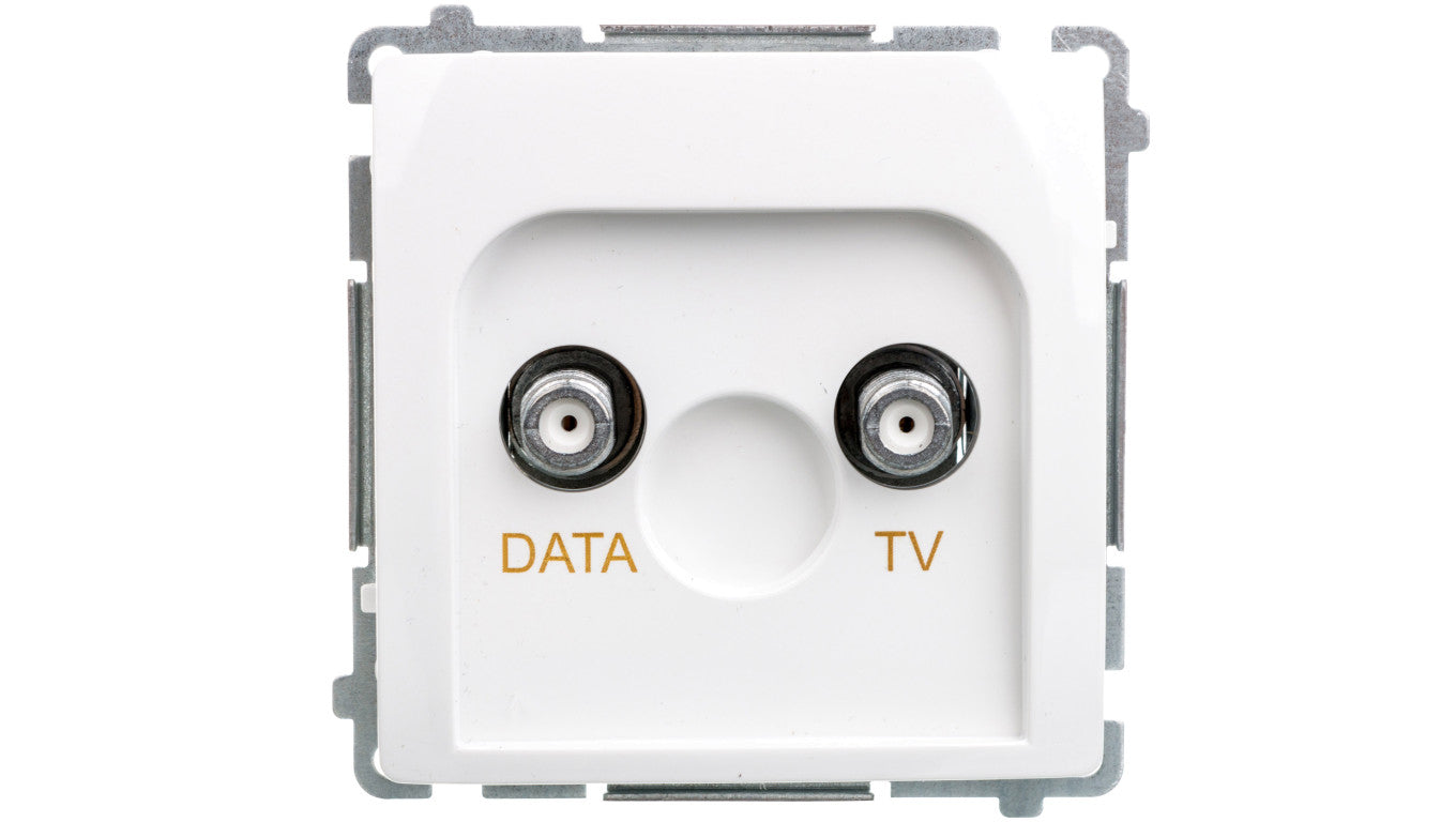 Simon Basic Gniazdo TV-DATA typ F 5-1000 MHz białe BMAD1.01/11