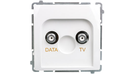 Simon Basic Gniazdo TV-DATA typ F 5-1000 MHz białe BMAD1.01/11