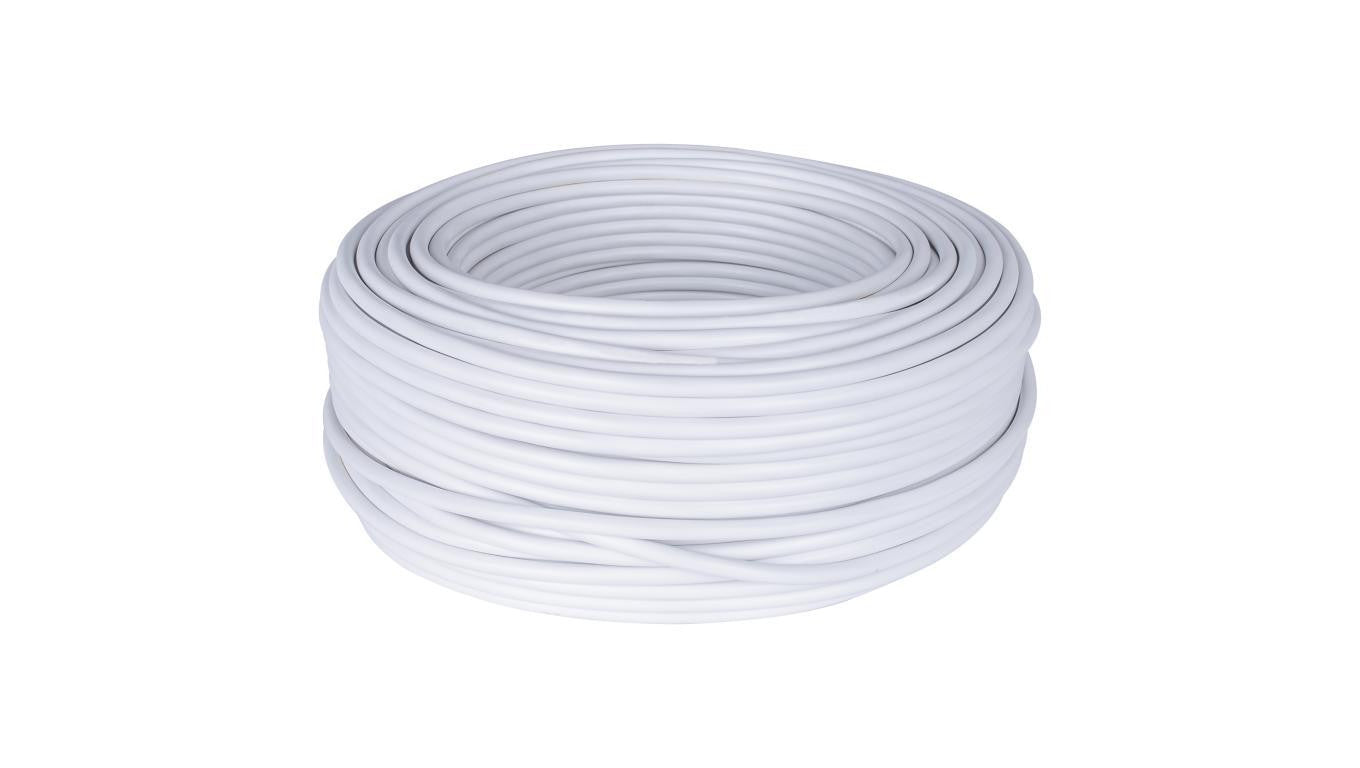 Kabel mieszkaniowy OMY / H03VV-F 2x1mm2 biały 300/300V giętki linka NKT /100m/