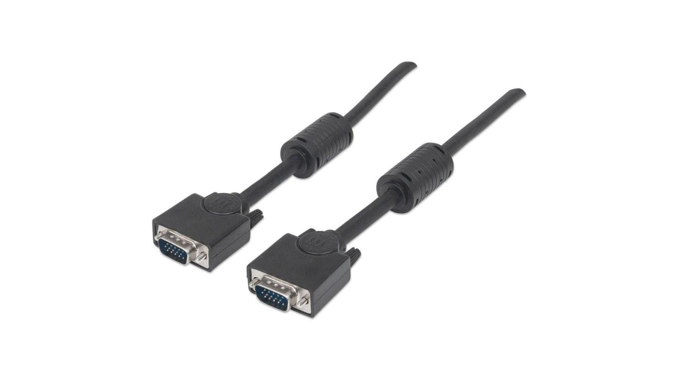 Kabel Monitorowy SVGA D-Sub 15M-15M z Ferrytem 10m Czarny