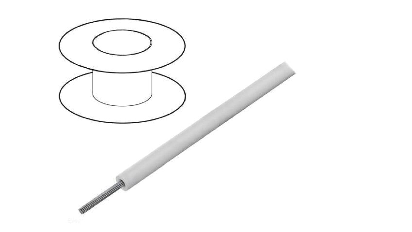 Przewód HookUp Wire linka Cu d: 30AWG PVC biały 600V 30,5m 1851 WH005