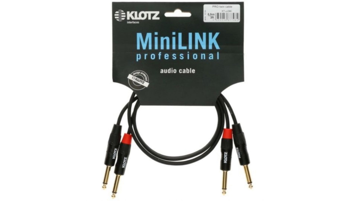 KLOTZ Kabel Audio 2x Jack 6,3mm Mono (wtyk) / 2x Jack 6,3mm Mono (wtyk) 3m