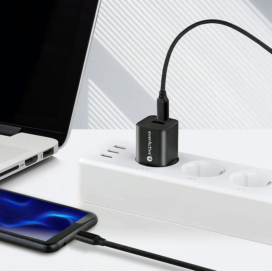 KABEL USB-C / USB-C everActive CBB-1PD3 100cm PD 60W 3A