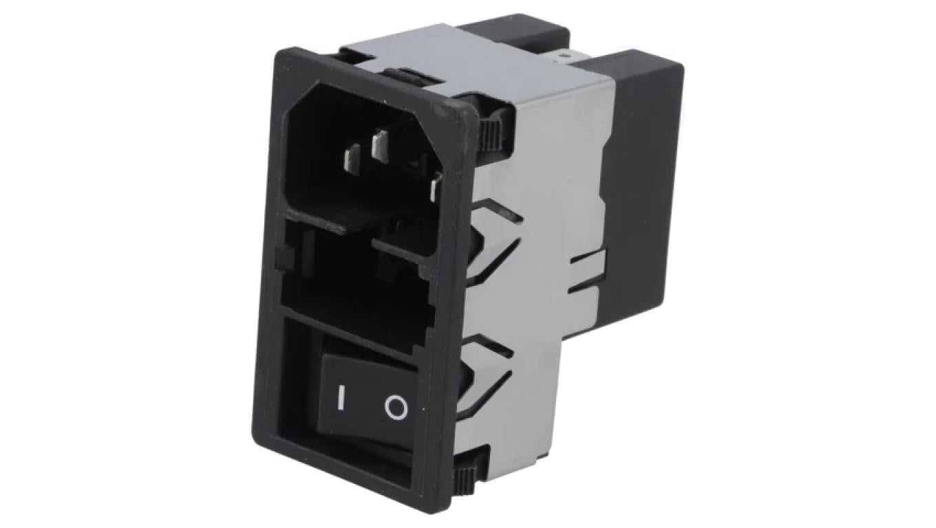 Złącze zasilające AC gniazdo męskie 2A 250VAC IEC 60320 KMF KMF1.1123.11