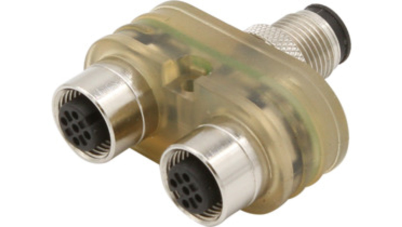 Moduł logiczny AND 20x43x42mm 10-30VDC gniazdo czujnika M12 wtyk kontrolny M12 3P IP67 VL170102