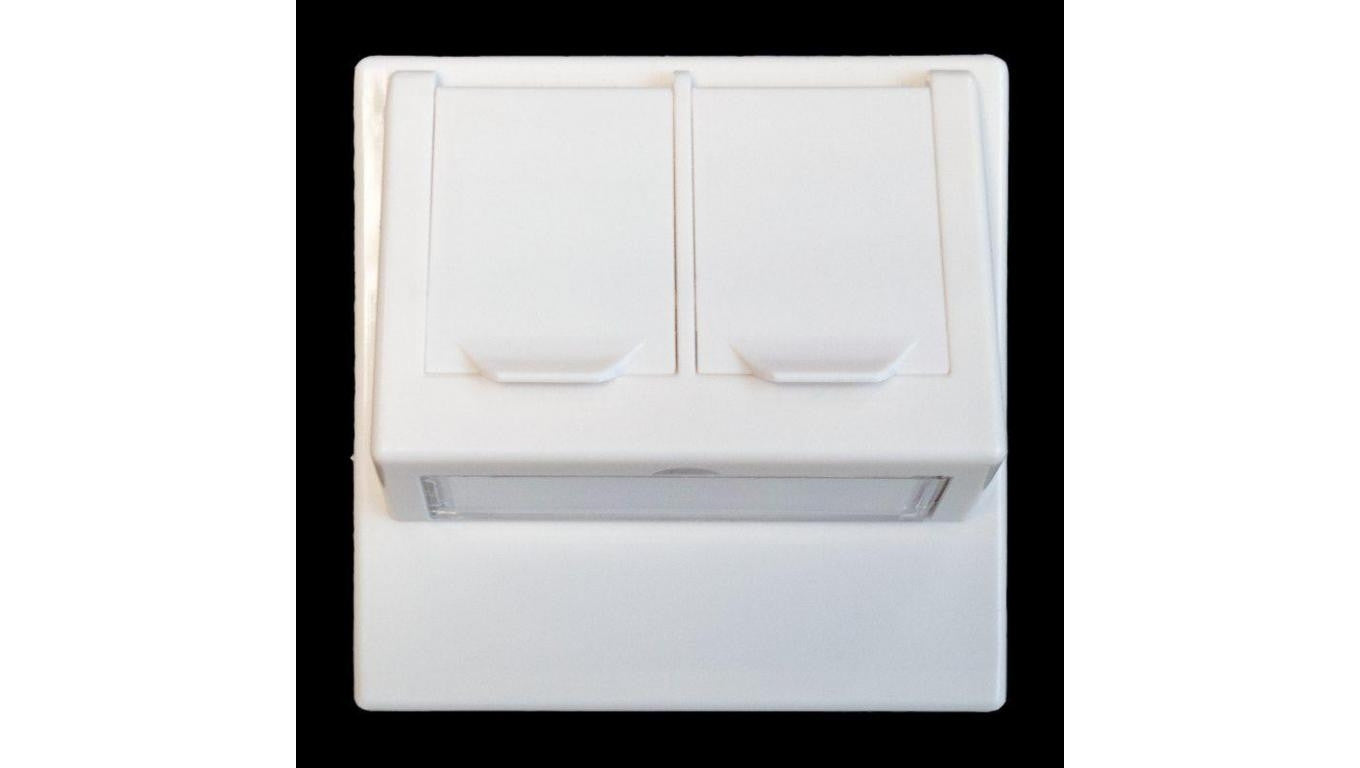 Adapter dwumodułowy podwójny kątowy 2xRJ45 EMAD-RWDT-2K