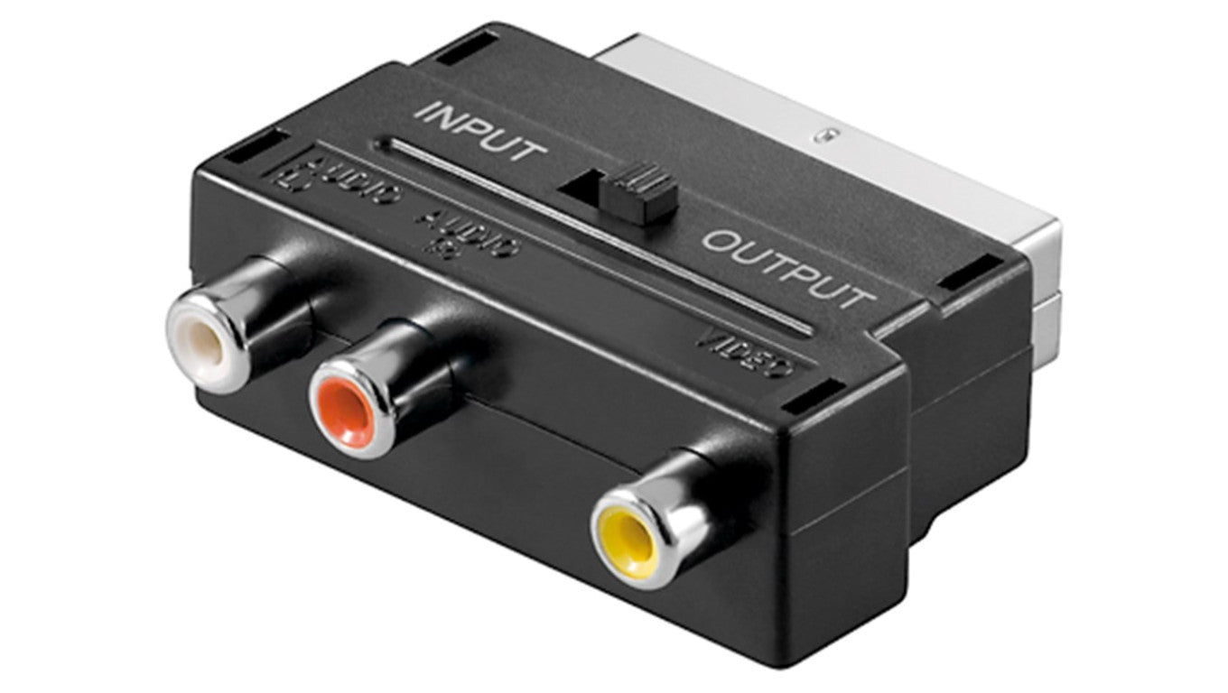 Adapter Scart do Composite Audio Video, IN/OUT - Połączenie typu Wtyk scart (21-pinowy)