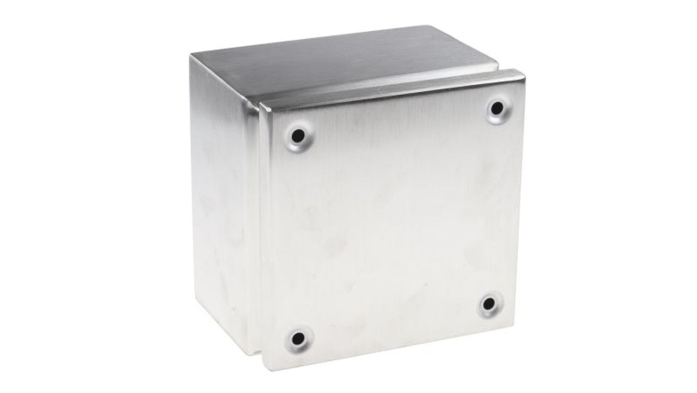 Puszka elektroinstalacyjna, 175 x 175 x 120mm, IP66, kolor Niemalowany, materiał Stal nierdzewna, 0-wejściowa, RS PRO