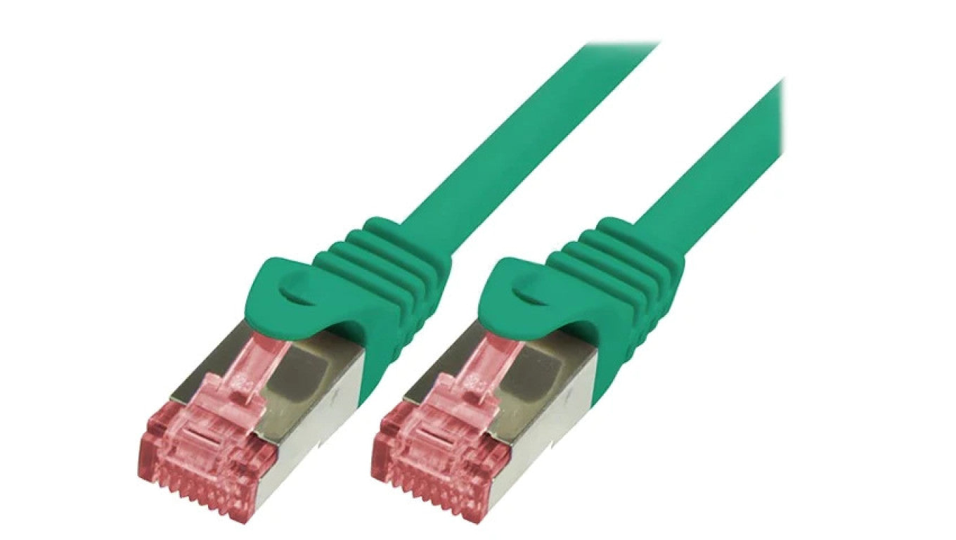 Patch cord S/FTP 6 linka Cu LSZH zielony 10m 27AWG CQ2095S
