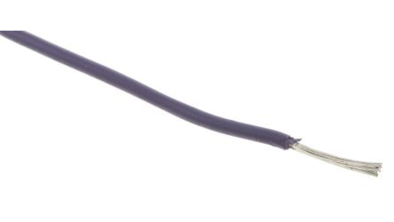 Przewód jednożyłowy linkowy, Przewód instalacyjny, 0,33 mm², 17/0,16 mm, 22 AWG, XLPE, 300 V, Fioletowy, dł. 100m, RS