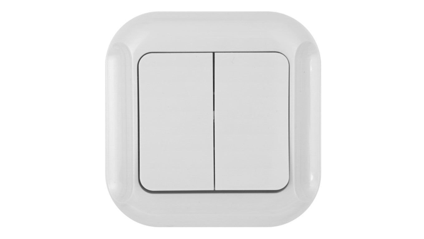 TOPAZ Łącznik podwójny p/t 10A, 250V, świecznikowy biały 00060278