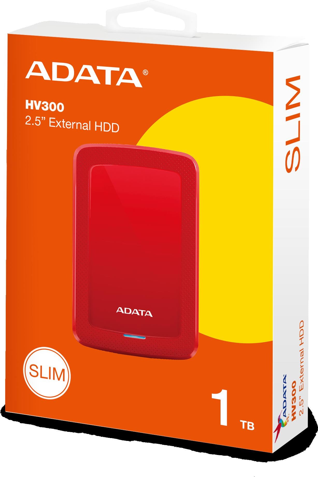 DYSK ZEWNĘTRZNY ADATA DashDrive HV300 1TB 2.5 USB3.1 Czerwony
