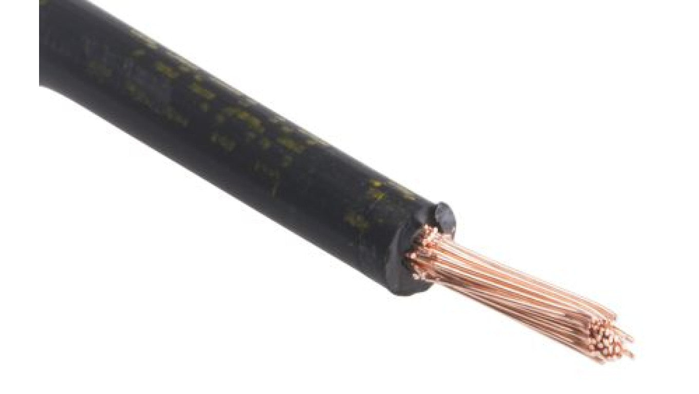 Przewód jednożyłowy linkowy, 2491B, 2.5 mm², 50/0,25 mm, 13 AWG, Bezhalogenowe, 750 V, Czarny, dł. 100m, RS PRO
