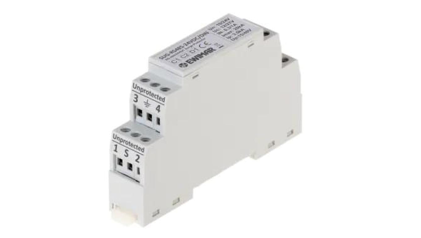 Ogranicznik przepięć magistrali RS-485 i zasilania 24V DC montowany na szynę DIN SUG-RS485-24VDC/DIN