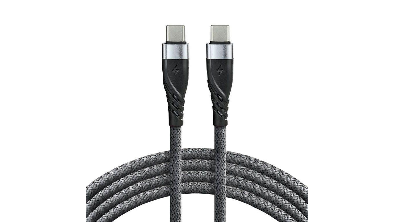 Kabel przewód USB-C PD 100cm everActive CBB-1PDG Power Delivery 2.0 z obsługą szybkiego ładowania 3A/20V 60W