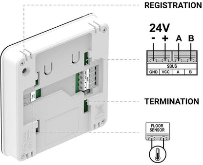 Przewodowy regulator pokojowy sinum czarny R-S2 Tech Sterowniki