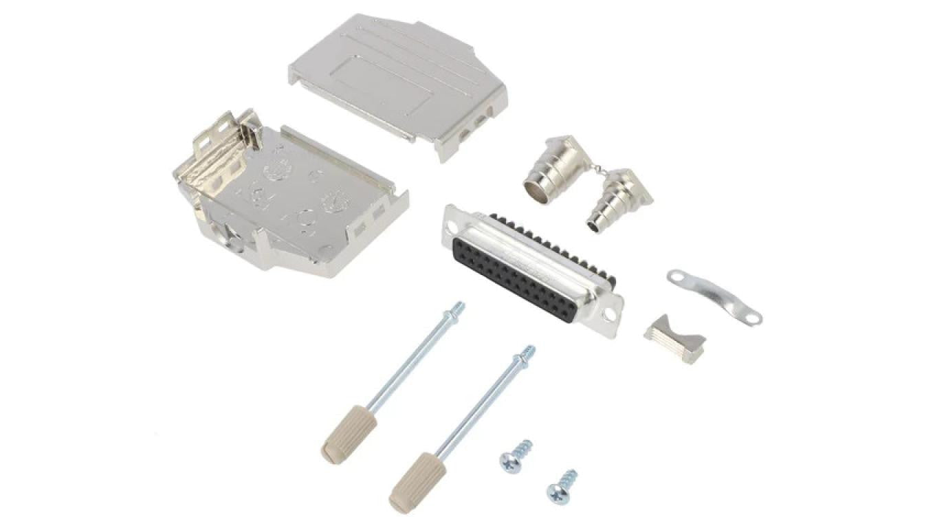 D-Sub żeńskie proste zacisk śrubowy na przewód 11,5mm -PIN 25 L17DPPK25-M+L77DB25SST